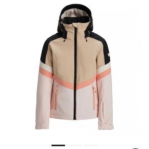 Roxy Cream and Pink Ski Jacket with Hood